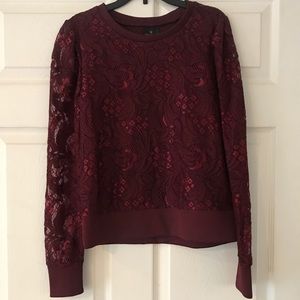 Maroon Lace Top
